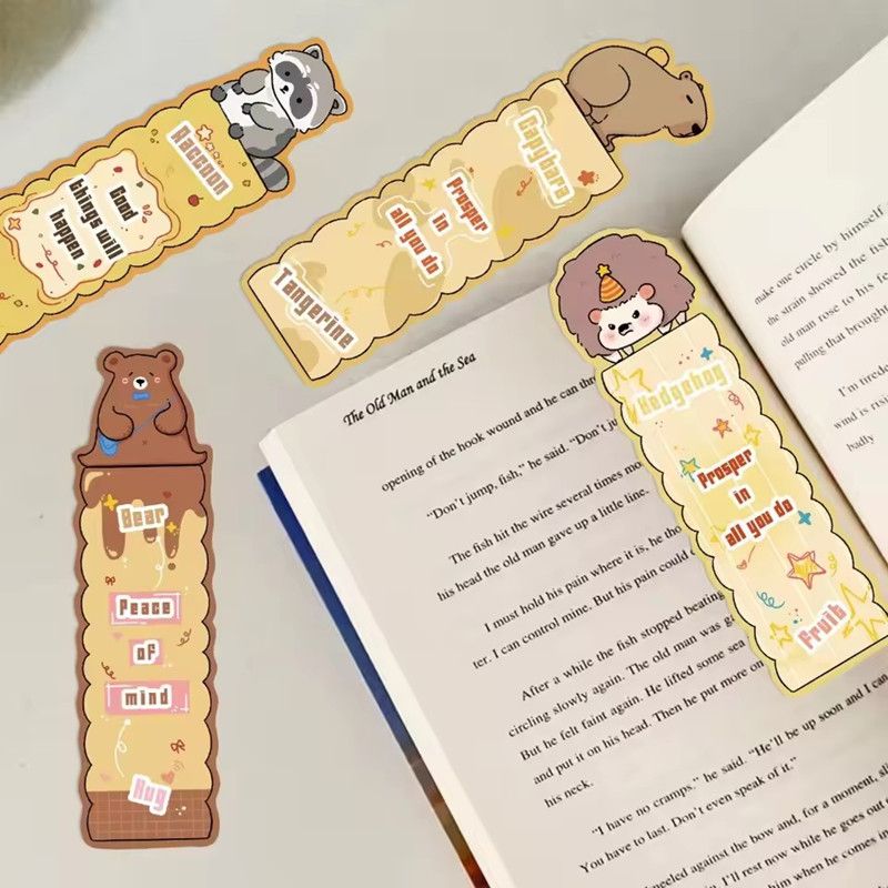 30pcs Cartoon Animals Reading Bookmark Set UV Coated Cardstock 4x15cm DIY Scrapbooking Journal Supplies for Book Lovers Gifts