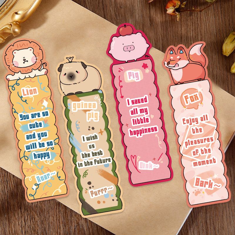 30pcs Cartoon Animals Reading Bookmark Set UV Coated Cardstock 4x15cm DIY Scrapbooking Journal Supplies for Book Lovers Gifts