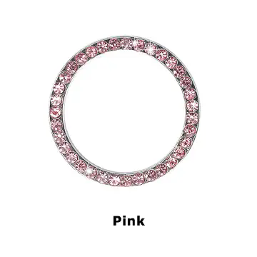 1PC  Crystal Engine Ignition Onekey Start Stop Push Button Switch Protective Cover Bling Girls Auto Accessories Car Interior Decor C-675