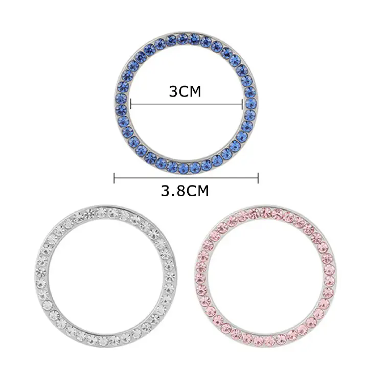 1PC  Crystal Engine Ignition Onekey Start Stop Push Button Switch Protective Cover Bling Girls Auto Accessories Car Interior Decor C-675