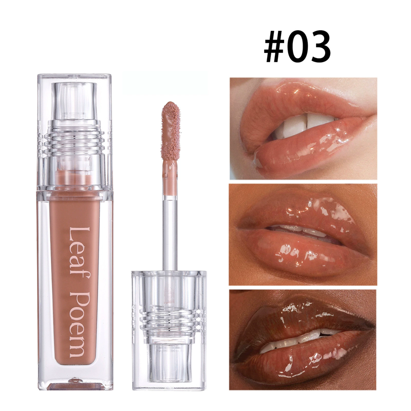 1PCHydrating Crystal Lip Oil - Plumping & Moisturizing Gloss with Tinted Shades High-shine Wet Cherry Pink Pearl Glow Lip Makeup view 4