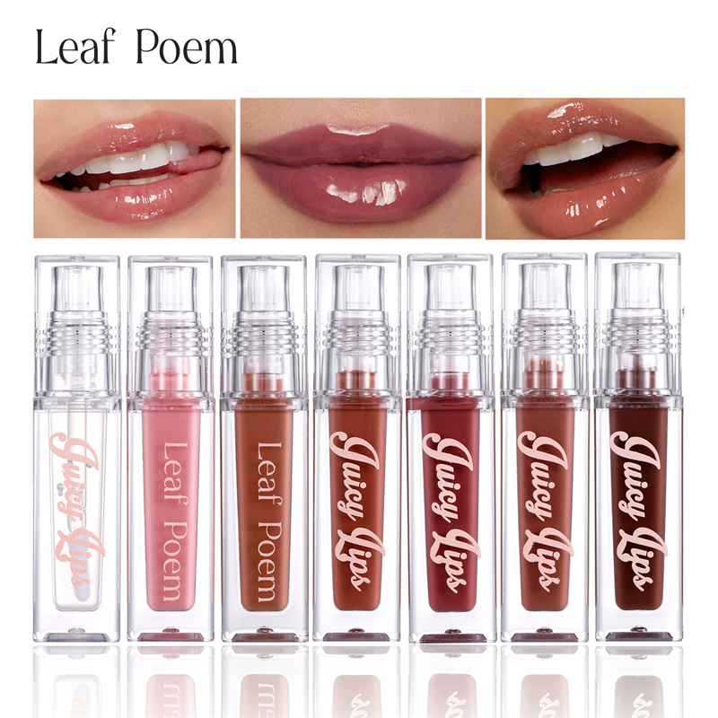 1PCHydrating Crystal Lip Oil - Plumping & Moisturizing Gloss with Tinted Shades High-shine Wet Cherry Pink Pearl Glow Lip Makeup