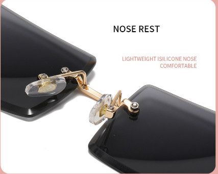 Vintage Square Rimless Sunglasses Men New Luxury Brand Trendy Gradient Sun Glasses UV400 Women Punk Eyewear