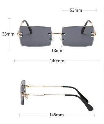 Vintage Square Rimless Sunglasses Men New Luxury Brand Trendy Gradient Sun Glasses UV400 Women Punk Eyewear