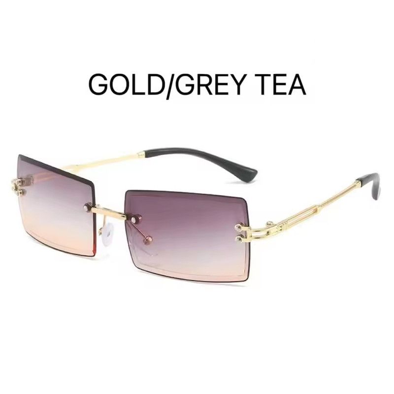 Vintage Square Rimless Sunglasses Men New Luxury Brand Trendy Gradient Sun Glasses UV400 Women Punk Eyewear