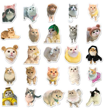 100pcs Funny cat Stickers Cartoon Cute Decals Toy Stationery Guitar Phone Bicycle Laptop Luggage Car Graffiti Kids Sticker-H-11