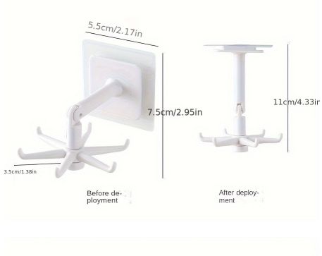 1Pcs Kitchen Hook Multifunctional Hook 360 Degree Swivel Rack Bathroom Wall Door Hook Bracket And Storage Spoon Rack Accessory