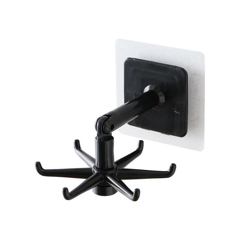 1Pcs Kitchen Hook Multifunctional Hook 360 Degree Swivel Rack Bathroom Wall Door Hook Bracket And Storage Spoon Rack Accessory