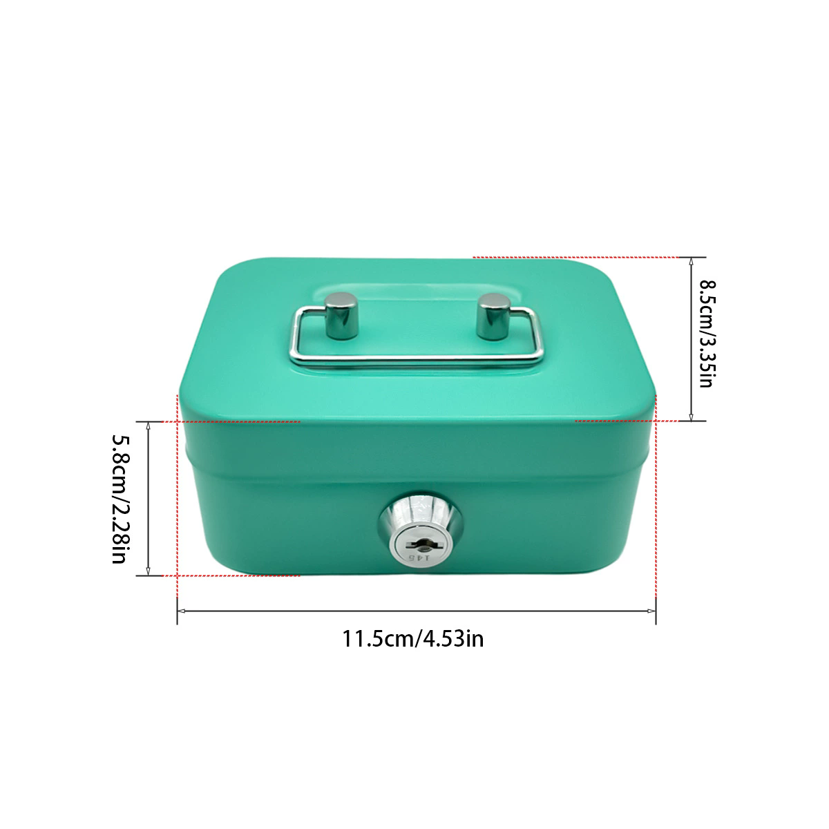 Money Safe Box Lockable Cash Box With Key,Portable Piggy Box Made Of Metal Small Security Lock Box Sturdy Coin Boxes For Kids