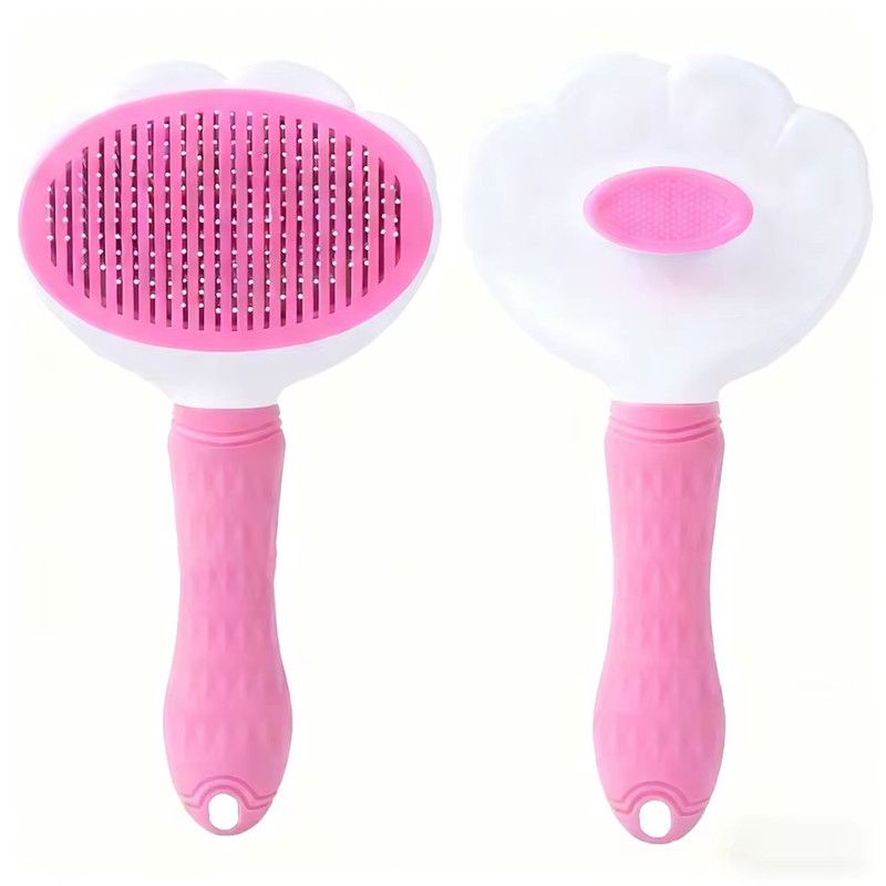 Self Cleaning Pet Hair Removal Brush, One-Click Dematting Comb for Dogs Cats Grooming, Automatic Hair Remover Slicker Brush Tool