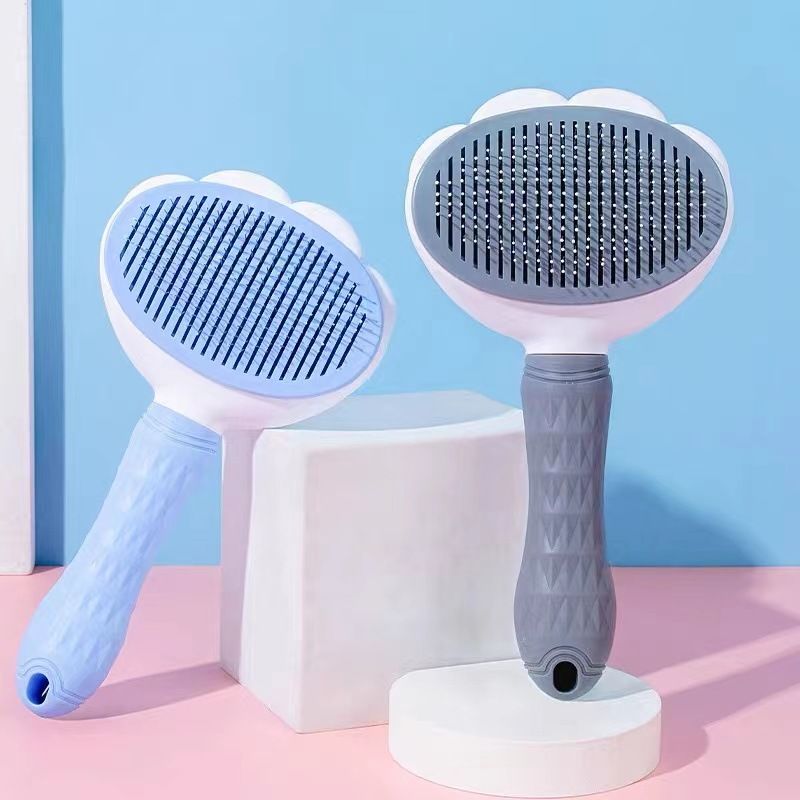 Self Cleaning Pet Hair Removal Brush, One-Click Dematting Comb for Dogs Cats Grooming, Automatic Hair Remover Slicker Brush Tool