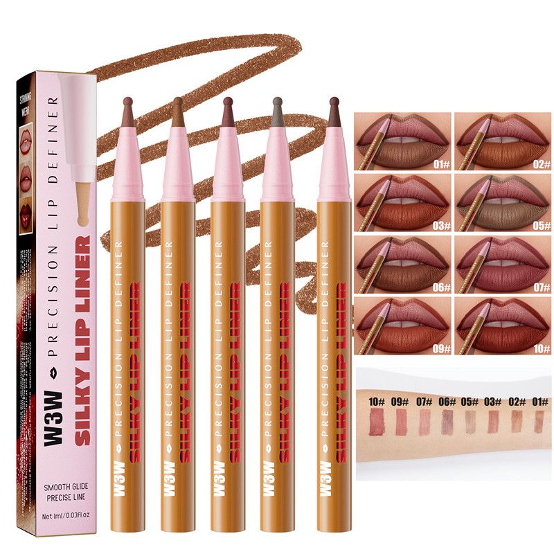 1PC Longwear Liquid Lip Liner Waterproof, 24 Hour Long Lasting Lip Liner Stain Marker Pen, 2-in-1 Matte Semi Permanent Lipliner