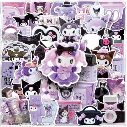 50PCS Cute Kuromi Cartoon Sticker Pack Waterproof DIY Laptop Phone Case Kawaii Sanrio Anime Stickers Decals Wholesale