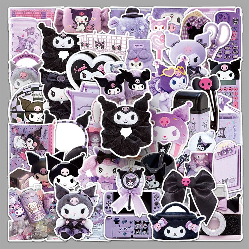 50PCS Cute Kuromi Cartoon Sticker Pack Waterproof DIY Laptop Phone Case Kawaii Sanrio Anime Stickers Decals Wholesale