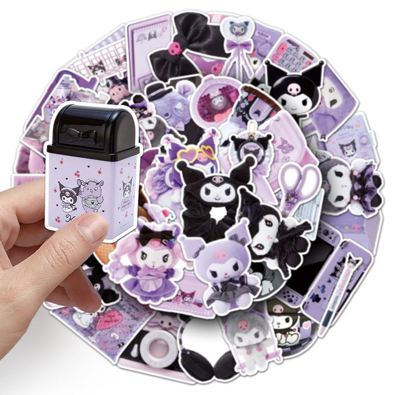 50PCS Cute Kuromi Cartoon Sticker Pack Waterproof DIY Laptop Phone Case Kawaii Sanrio Anime Stickers Decals Wholesale