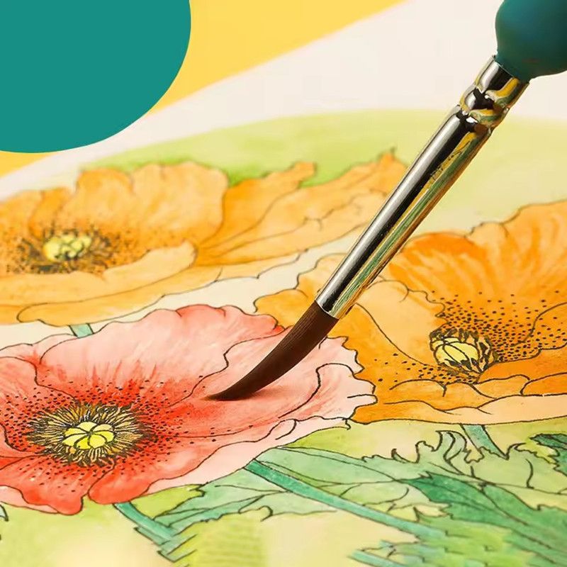 11PCS Miniature Paint Brushes Art Painting Brushes Weasel Hair Paint Brush Gouache Watercolor Oil Paints Artists Hand Painted