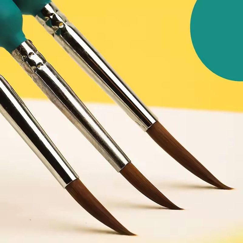 11PCS Miniature Paint Brushes Art Painting Brushes Weasel Hair Paint Brush Gouache Watercolor Oil Paints Artists Hand Painted