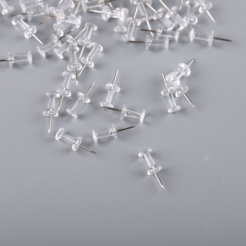 200PCS Push Pins Plastic Head Steel Tip Wall Thumbtacks Painting Nails For Home Office And Craft Projects With Box