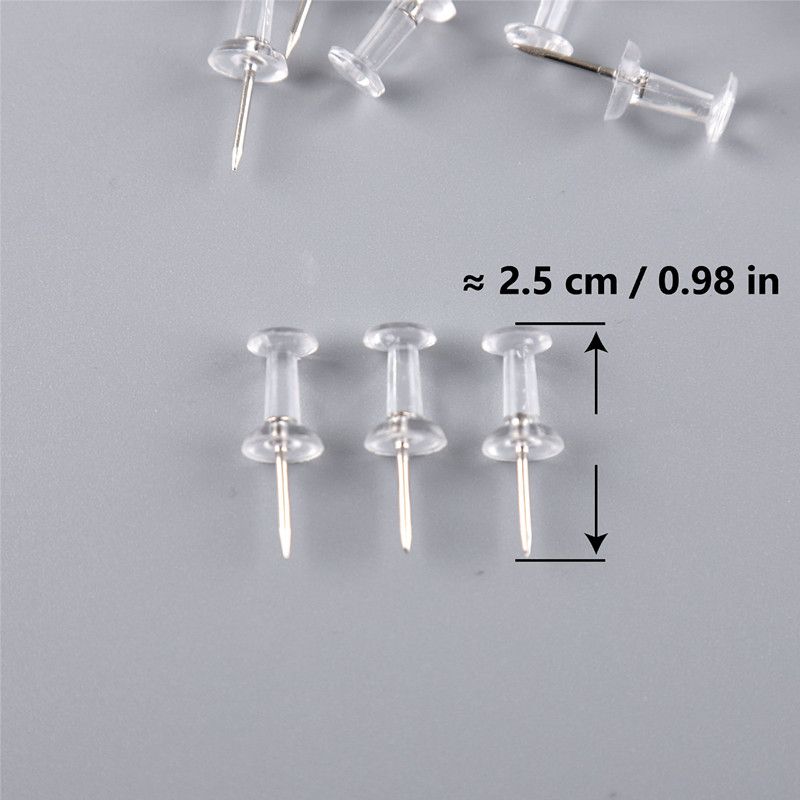 200PCS Push Pins Plastic Head Steel Tip Wall Thumbtacks Painting Nails For Home Office And Craft Projects With Box
