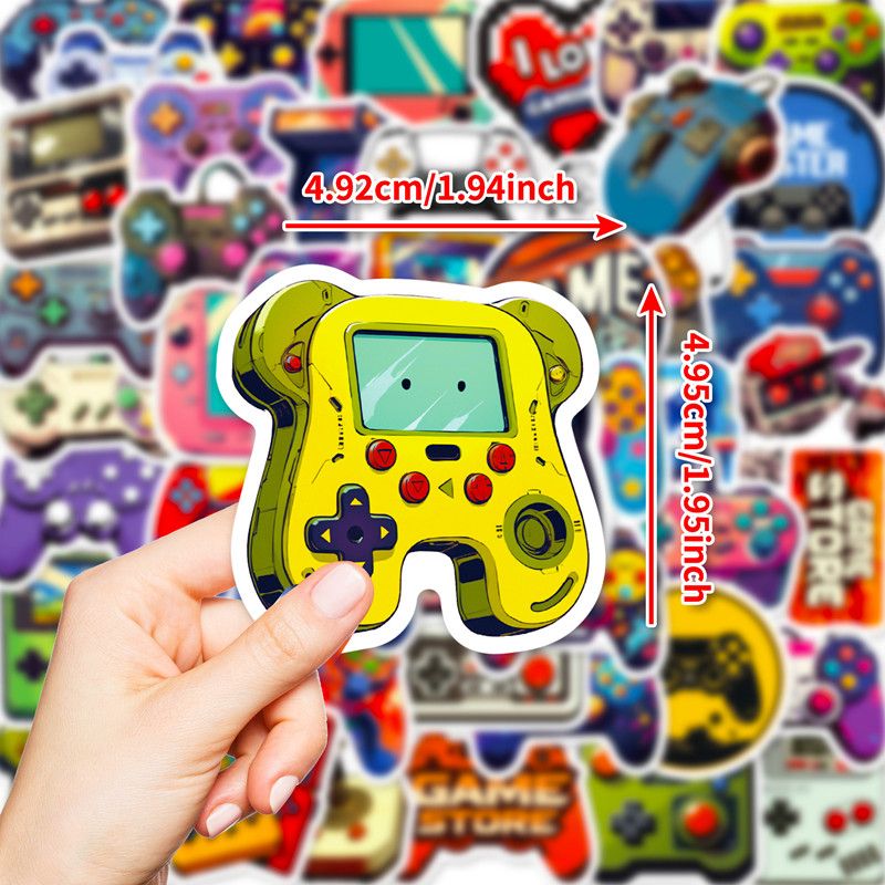 50PCS GamePad Joystick Cartoon Stickers Cool Graffiti Decals Toy Stationery Phone Notebook Car Waterproof Sticker Packing