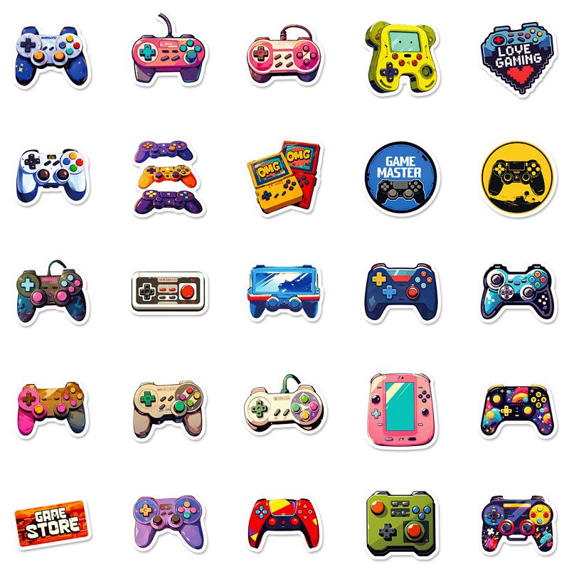 50PCS GamePad Joystick Cartoon Stickers Cool Graffiti Decals Toy Stationery Phone Notebook Car Waterproof Sticker Packing