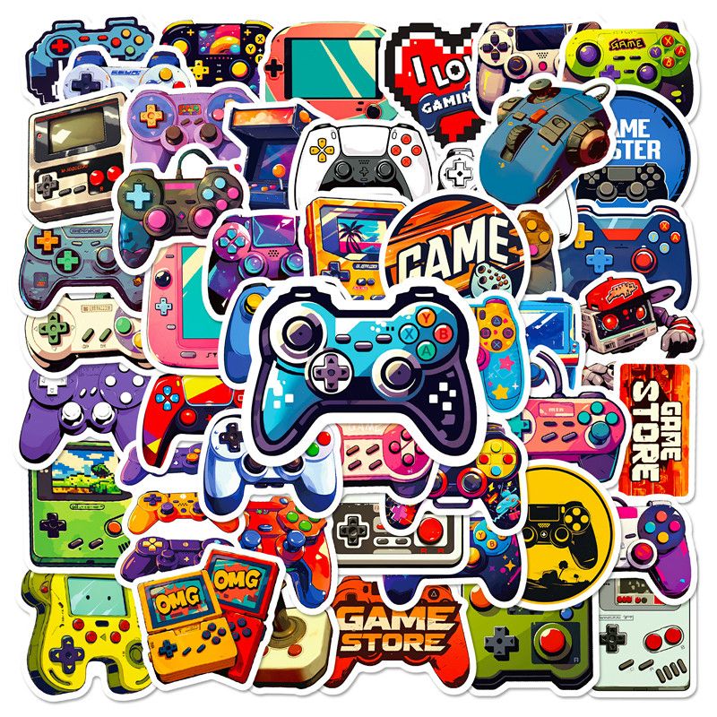 50PCS GamePad Joystick Cartoon Stickers Cool Graffiti Decals Toy Stationery Phone Notebook Car Waterproof Sticker Packing