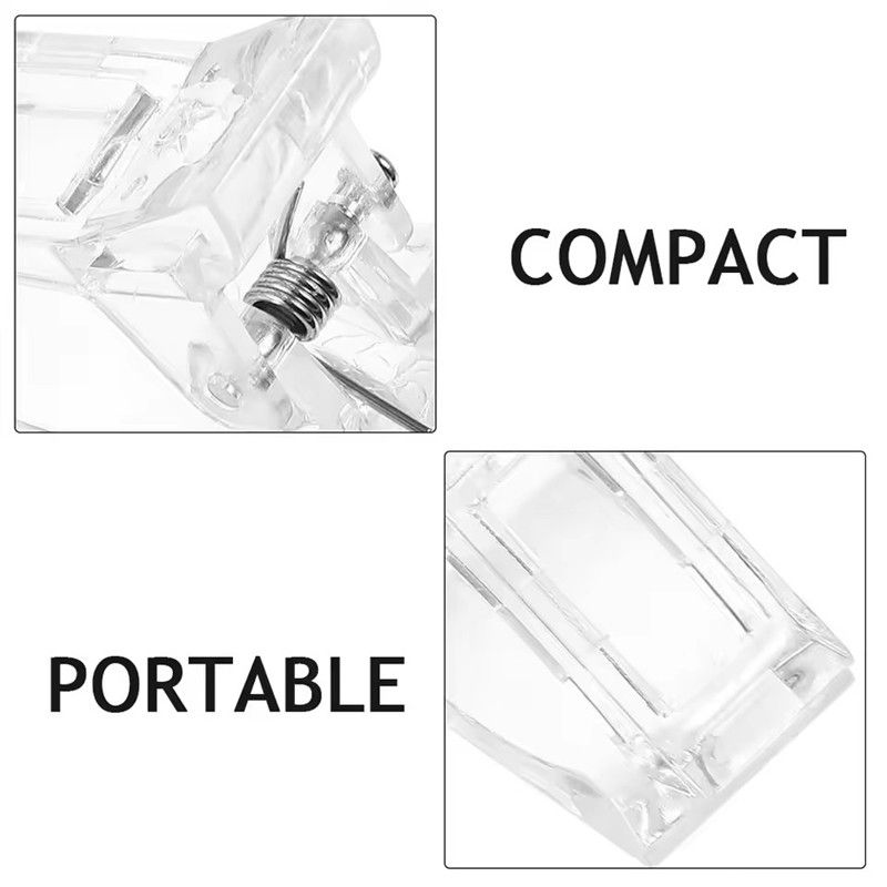 10PCS Acrylic Nail Clips Transparent Gel Quick Building Nail Tips Clips Nail Extension Uv Clips Manicure Art Builder Tool Set