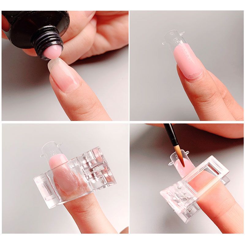 10PCS Acrylic Nail Clips Transparent Gel Quick Building Nail Tips Clips Nail Extension Uv Clips Manicure Art Builder Tool Set