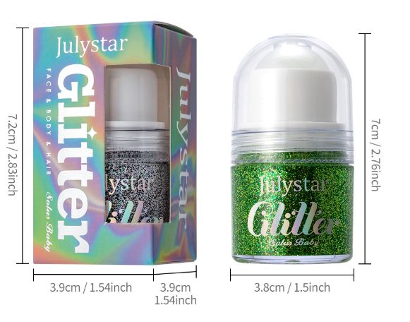 Glitter Rolling Ball Sequin Gel Pink Green Purple Eyeshadow Stick Pearlescent Body Face Hair Legs Sparkling Shimmer Stage Makeup view 8