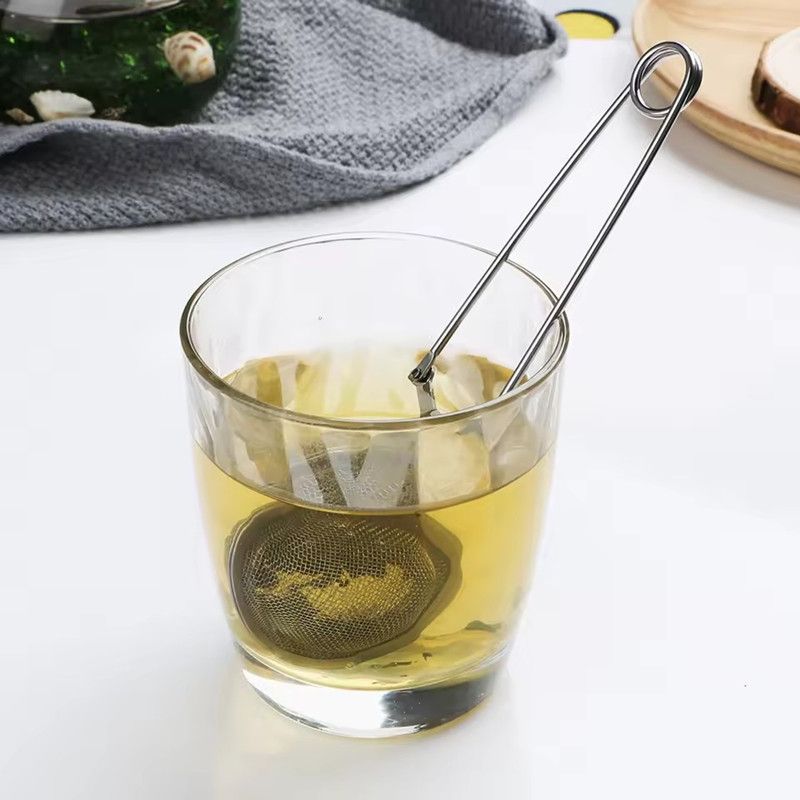 Stainless Steel Tea Ball Chain Tea Leak Handle Tea Strainer Kung Fu Tea Set Tea Infuser Tea Ceremony Accessories Mesh Sieve Tool