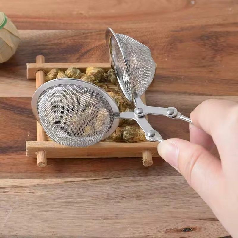 Stainless Steel Tea Ball Chain Tea Leak Handle Tea Strainer Kung Fu Tea Set Tea Infuser Tea Ceremony Accessories Mesh Sieve Tool