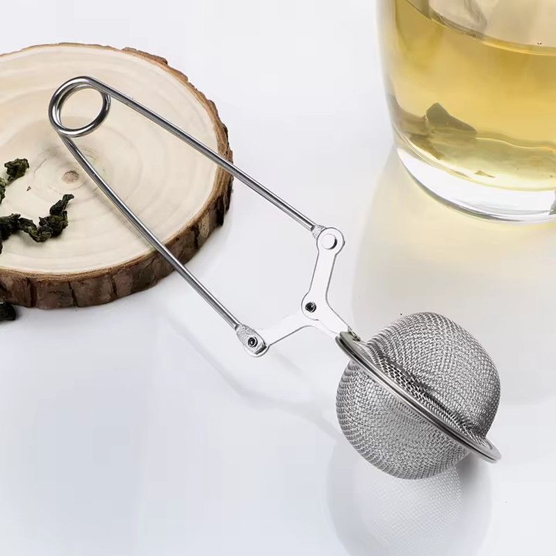 Stainless Steel Tea Ball Chain Tea Leak Handle Tea Strainer Kung Fu Tea Set Tea Infuser Tea Ceremony Accessories Mesh Sieve Tool