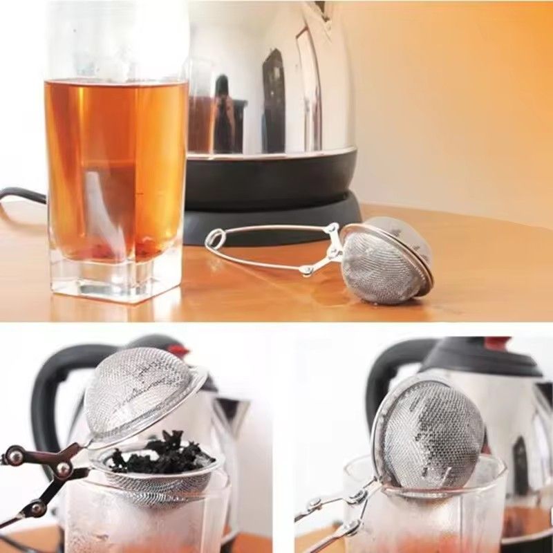 Stainless Steel Tea Ball Chain Tea Leak Handle Tea Strainer Kung Fu Tea Set Tea Infuser Tea Ceremony Accessories Mesh Sieve Tool