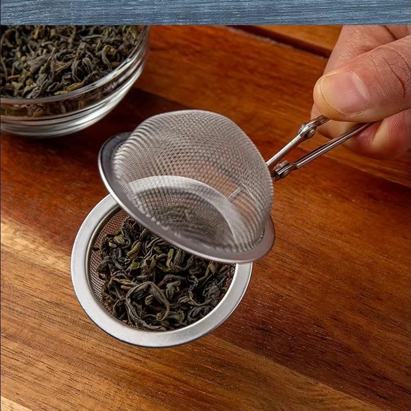 Stainless Steel Tea Ball Chain Tea Leak Handle Tea Strainer Kung Fu Tea Set Tea Infuser Tea Ceremony Accessories Mesh Sieve Tool
