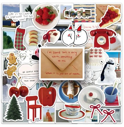 50Pcs Creamy Korean INS Style Stickers - Aesthetic Pastel Decor for Notebook/Guka - Waterproof & DIY Friendly