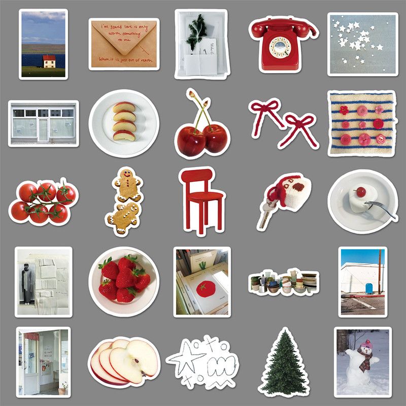 50Pcs Creamy Korean INS Style Stickers - Aesthetic Pastel Decor for Notebook/Guka - Waterproof & DIY Friendly