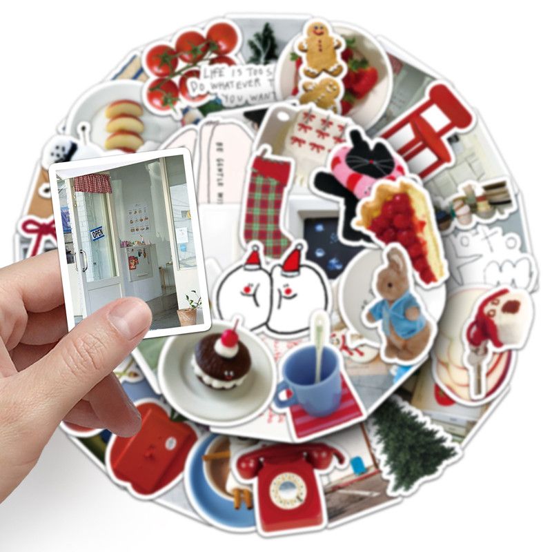 50Pcs Creamy Korean INS Style Stickers - Aesthetic Pastel Decor for Notebook/Guka - Waterproof & DIY Friendly