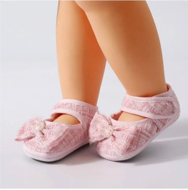 Spring Autumn New Baby Non-slip Soft Sole Cotton Shoes Sweet Princess Bow Shoes Fashion Versatile 0-1Y Newborn Infant Dress Shoe
