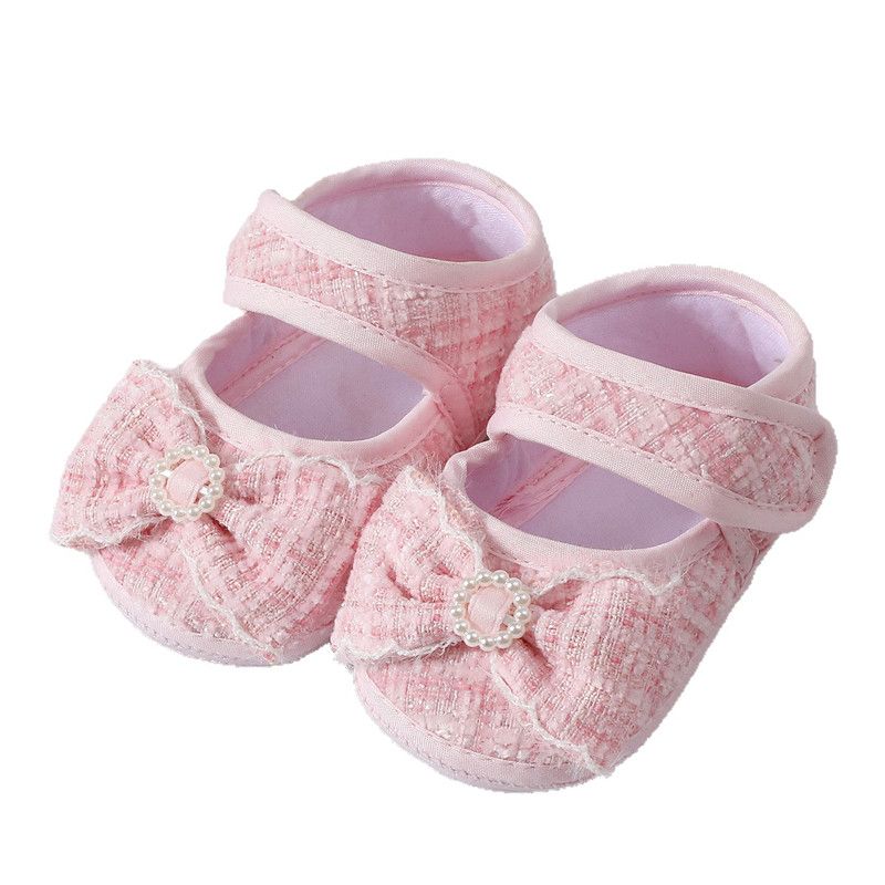 Spring Autumn New Baby Non-slip Soft Sole Cotton Shoes Sweet Princess Bow Shoes Fashion Versatile 0-1Y Newborn Infant Dress Shoe