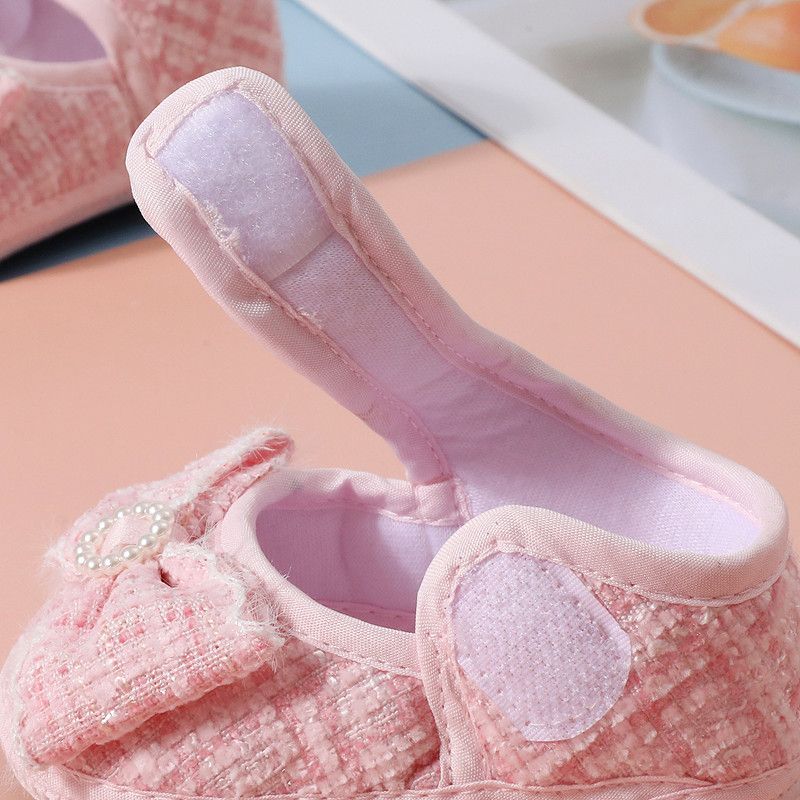 Spring Autumn New Baby Non-slip Soft Sole Cotton Shoes Sweet Princess Bow Shoes Fashion Versatile 0-1Y Newborn Infant Dress Shoe
