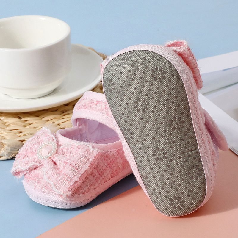 Spring Autumn New Baby Non-slip Soft Sole Cotton Shoes Sweet Princess Bow Shoes Fashion Versatile 0-1Y Newborn Infant Dress Shoe