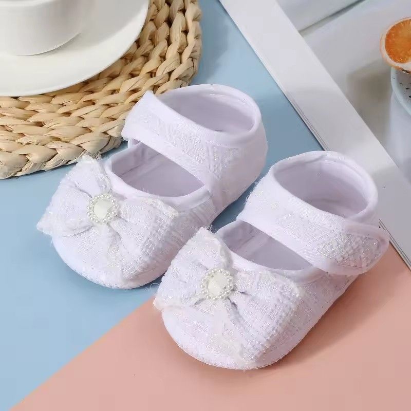 Spring Autumn New Baby Non-slip Soft Sole Cotton Shoes Sweet Princess Bow Shoes Fashion Versatile 0-1Y Newborn Infant Dress Shoe