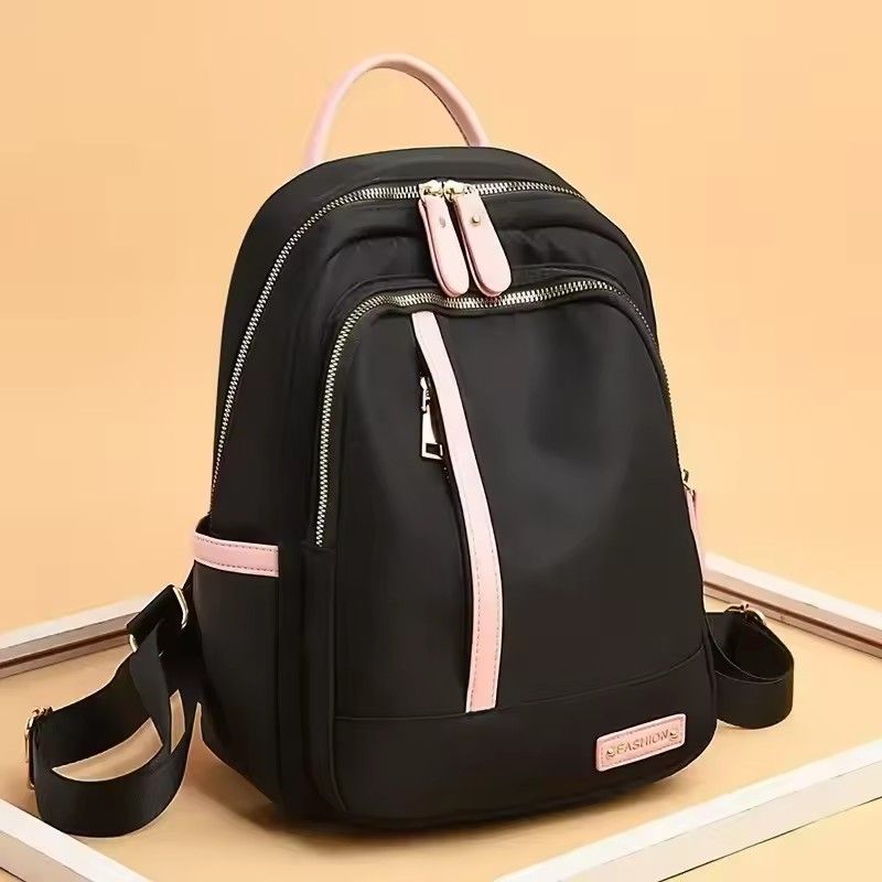 Large Capacity Contrast Color Backpack for Women School Bags for Teenager Waterproof Oxford Travel Rucksack Girls Knapsack Bolsa