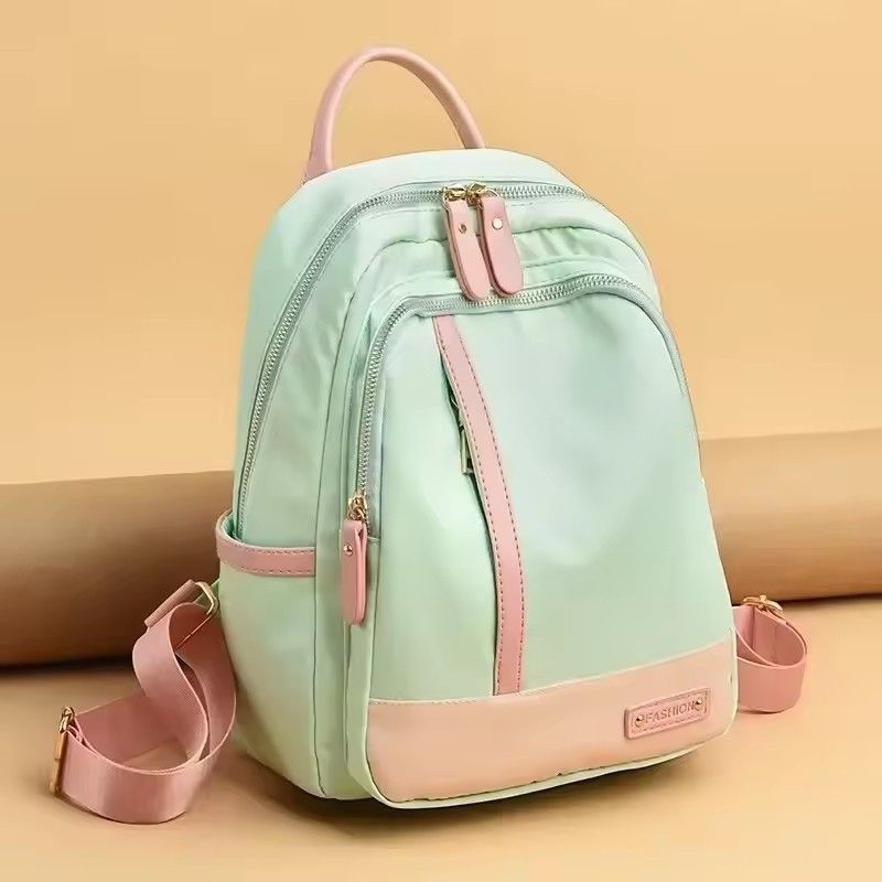 Large Capacity Contrast Color Backpack for Women School Bags for Teenager Waterproof Oxford Travel Rucksack Girls Knapsack Bolsa
