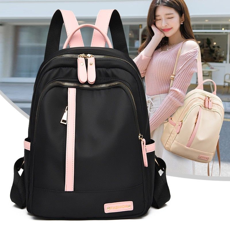 Large Capacity Contrast Color Backpack for Women School Bags for Teenager Waterproof Oxford Travel Rucksack Girls Knapsack Bolsa