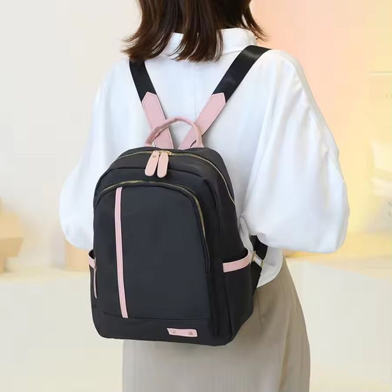 Large Capacity Contrast Color Backpack for Women School Bags for Teenager Waterproof Oxford Travel Rucksack Girls Knapsack Bolsa