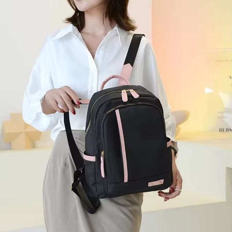 Large Capacity Contrast Color Backpack for Women School Bags for Teenager Waterproof Oxford Travel Rucksack Girls Knapsack Bolsa