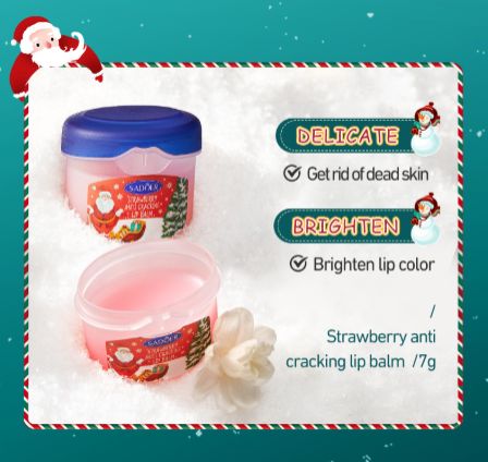 4PCS SADOER Christmas Set Brightening Lip Balm Moisturizing Anti Cracking Hydrating Repair Nourishing Lipstick Skin Care