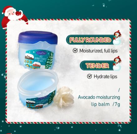 4PCS SADOER Christmas Set Brightening Lip Balm Moisturizing Anti Cracking Hydrating Repair Nourishing Lipstick Skin Care