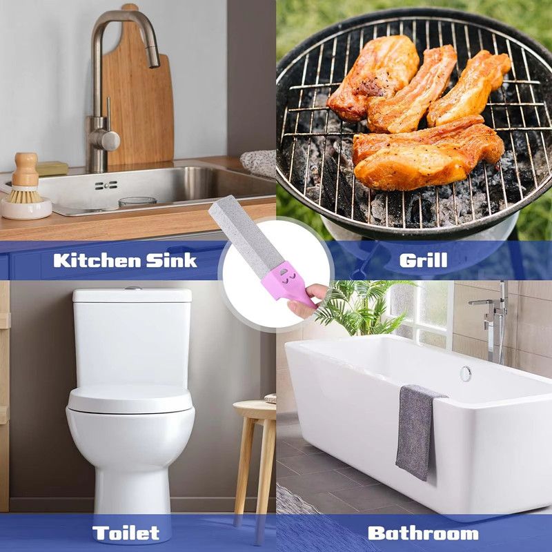 1PC Pumice Stone Toilet Brush with Long Handle Pumice Cleaning Brushes Floating Stone Toilet Brush for Cleaning Toilet Bathroom